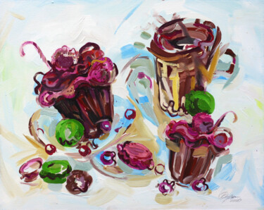 Schilderij getiteld "Sweets" door Olya Kartavaya, Origineel Kunstwerk, Olie