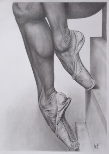 Tekening getiteld "Ballet dancer" door Olya Zdorovets, Origineel Kunstwerk, Potlood