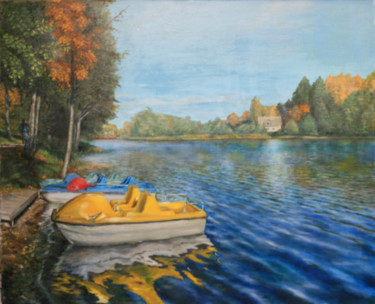 Pintura titulada "Trakai, catamarans" por Oleg Ivanishchev, Obra de arte original, Oleo