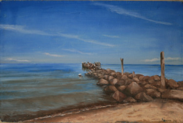 Peinture intitulée "Thuja, pier" par Oleg Ivanishchev, Œuvre d'art originale, Huile
