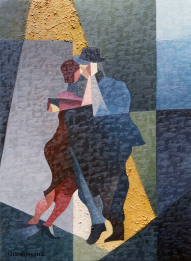 Painting titled "Piccolo Tango III (…" by Omar Sorriente, Original Artwork, Oil Mounted on Wood Stretcher frame