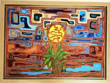 Peinture intitulée "The Nature Dialogue" par Omar Yousef Alrashed, Œuvre d'art originale, Acrylique Monté sur Châssis en bois