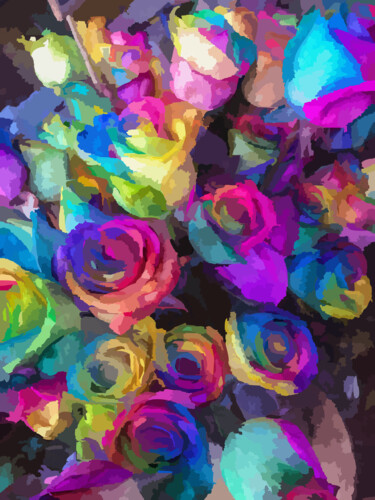 Digital Arts titled "A splash of roses!" by Omi Sid, Original Artwork, Photo Montage
