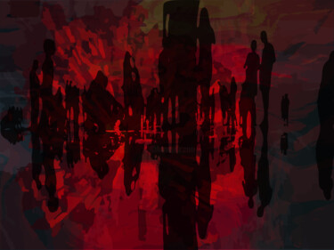 Arts numériques intitulée "Red chaos" par Omi Sid, Œuvre d'art originale, Photo montage