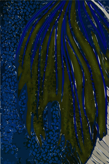 Digitale Kunst getiteld "Blue Mustard Betta" door Omi Sid, Origineel Kunstwerk, Foto Montage