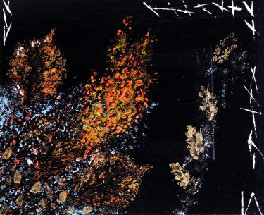 Peinture intitulée "MIROIR D'AUTOMNE 6" par Isabelle Nivet, Œuvre d'art originale, Acrylique