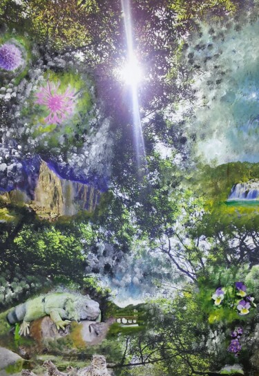 Malerei mit dem Titel "NATURE VER TE von O…" von Omsurya Sandra Inti Ruphay, Original-Kunstwerk, Acryl