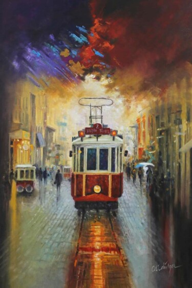 Painting titled "morning on a touris…" by Önder Yılmaz, Original Artwork, Watercolor