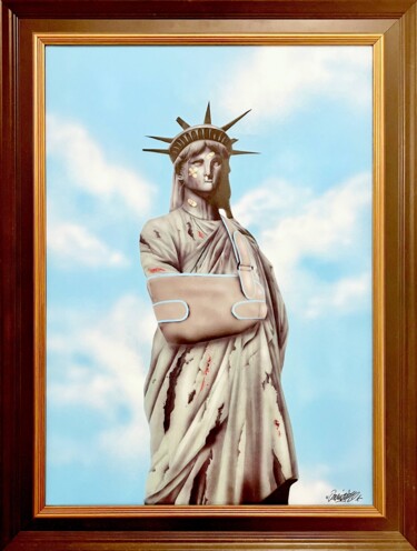 Pintura titulada "Statue of Liberty" por Onemizer, Obra de arte original, Acrílico