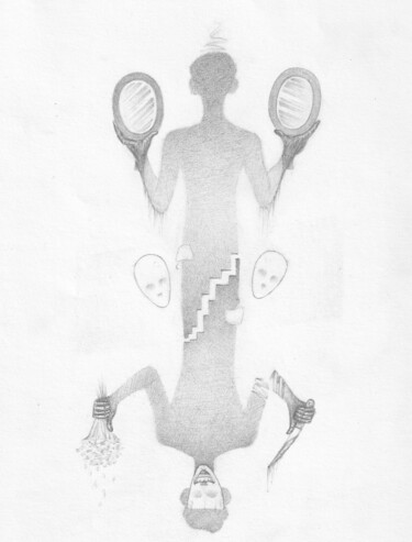 Zeichnungen mit dem Titel "tepetaklak(upside d…" von Onur Kolay, Original-Kunstwerk, Kohle