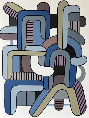 Rysunek zatytułowany „Abstractif 5” autorstwa Onurb Napeihcs, Oryginalna praca, Akryl Zamontowany na Inny sztywny panel