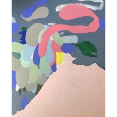 Картина под названием "Nuages" - Marguerite, Подлинное произведение искусства, Акрил Установлен на Деревянная рама для носил…