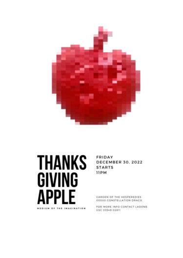 Digital Arts με τίτλο "Thanks giving apple" από Opillac, Αυθεντικά έργα τέχνης, Ψηφιακή ζωγραφική