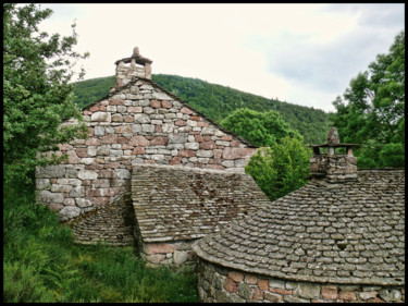 Photography titled "Ferme et moulin en…" by Alain Brasseur, Original Artwork