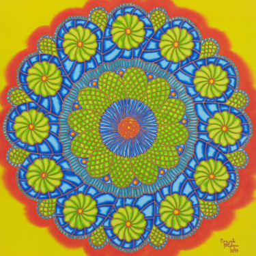Painting titled "Mandala" by Tereza Ordyan, Original Artwork, Acrylic