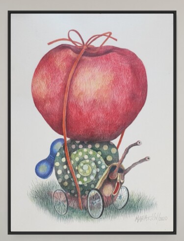 Painting titled "From the toys series" by Orestes Barrios Maranon, Original Artwork, Watercolor