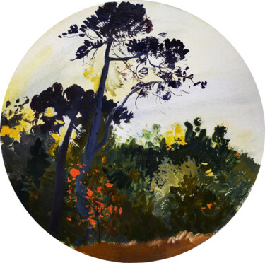 Malerei mit dem Titel "Bois de Boulogne, A…" von Orest Hrytsak, Original-Kunstwerk, Pigmente