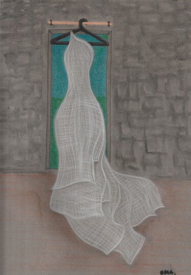 Рисунок под названием "Pluie" - O.M.A., Подлинное произведение искусства, Карандаш