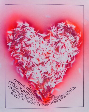 Peinture intitulée "Le coeur sur la main" par O.M.A., Œuvre d'art originale, Acrylique