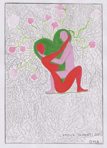 「L'amour devant soi」というタイトルの描画 O.M.A.によって, オリジナルのアートワーク, 鉛筆
