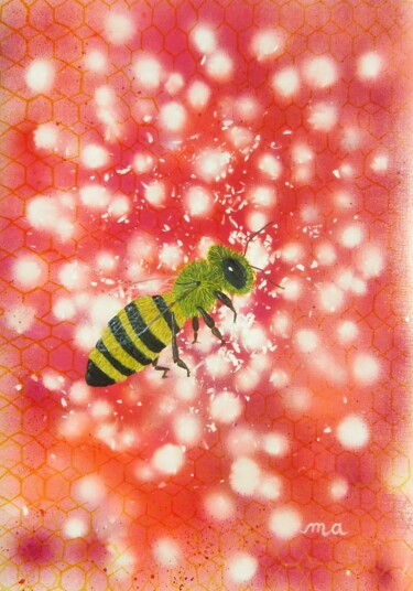 Painting titled "Pollinisation" by O.M.A., Original Artwork, Acrylic