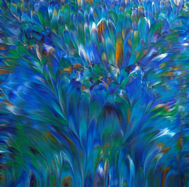 Painting titled "Peacock IV | 20" x…" by Alexandra Romano, Original Artwork, Acrylic