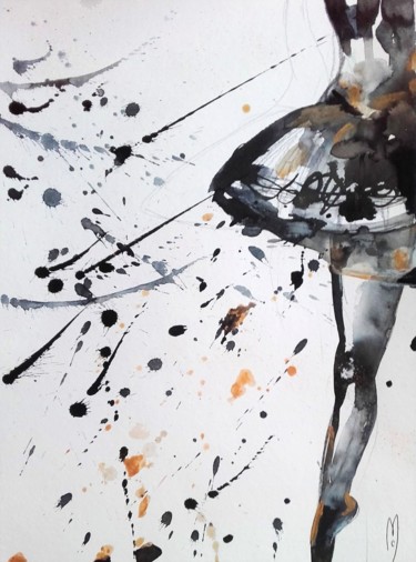 Peinture intitulée "Danseuse" par Céline Marcoz, Œuvre d'art originale, Aquarelle