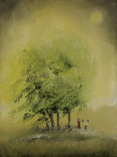 Painting titled "Spätsommer, Liebesp…" by Ralf Czekalla, Original Artwork, Oil