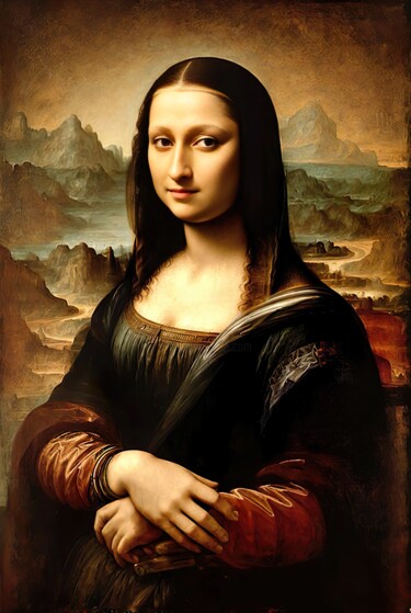 Digitale Kunst mit dem Titel "Monalisa" von Melih Ortatepe, Original-Kunstwerk, Digitale Malerei