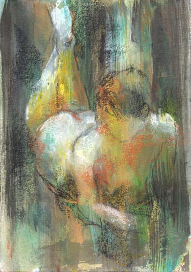 Pintura intitulada "Nudesketch005N7" por Osam Fukuda, Obras de arte originais, Pastel