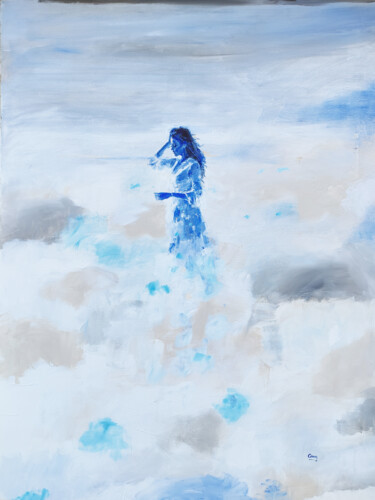 绘画 标题为“Through the sky” 由Oscar Alvarez, 原创艺术品, 丙烯