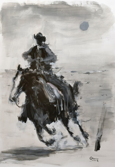 Malerei mit dem Titel "cowboy 5" von Oscar Alvarez, Original-Kunstwerk, Acryl