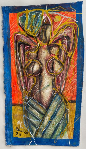 Malerei mit dem Titel "Sirena purpura" von Oscar Franco, Original-Kunstwerk, Öl