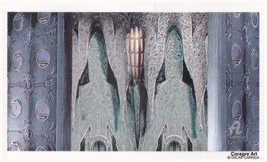 图画 标题为“R'lyeh” 由Òscar Garriga (Coragre Art), 原创艺术品, 水彩