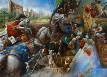 Painting titled ""Joust.The end of A…" by Osipoff Oleg, Original Artwork, Oil