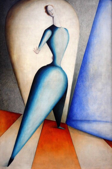 Malerei mit dem Titel "Danseuse (le geste)" von Oskar Schlemmer, Original-Kunstwerk, Öl