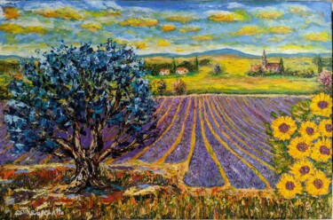 Painting titled "Árvore de oliveira" by Osmar Ropelatto, Original Artwork, Acrylic