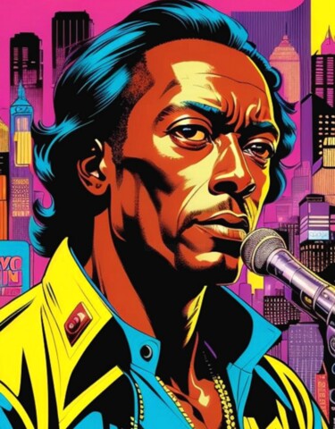 Arte digitale intitolato "MILES DAVIS 4" da Otis Porritt, Opera d'arte originale, Lavoro digitale 2D