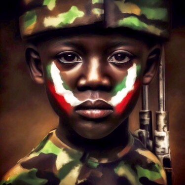 Digitale Kunst getiteld "CHILDREN OF WAR (AF…" door Otis Porritt, Origineel Kunstwerk, 2D Digital Work