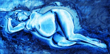 Arte digitale intitolato "Sleeping Blue Beaut…" da Otto Frühwach, Opera d'arte originale, Pittura digitale