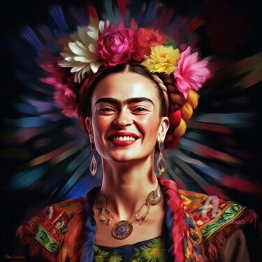 Grafika cyfrowa / sztuka generowana cyfrowo zatytułowany „Frida Forever” autorstwa Otto Frühwach, Oryginalna praca, Cyfrowy…