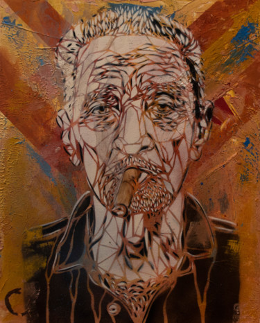 Pintura intitulada "Cigare (cigar)" por Ouroboros, Obras de arte originais, Tinta spray