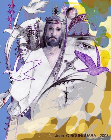 Painting titled "JESUS.jpg" by Ousama Bounouara, Original Artwork