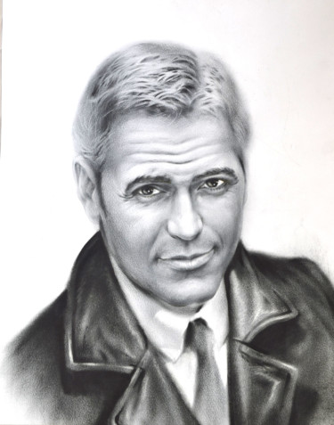 Картина под названием "George Clooney Art…" - Olivkan Art, Подлинное произведение искусства, Масло