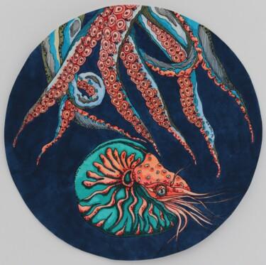 Disegno intitolato "Ocean (tentacles an…" da Oxana Kondratenko, Opera d'arte originale, Pennarello