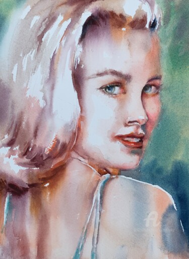 "Portrait of Grace K…" başlıklı Tablo Oxana Luky tarafından, Orijinal sanat, Suluboya