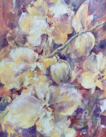 绘画 标题为“Orchids , oil paint…” 由Oxana Luky, 原创艺术品, 油