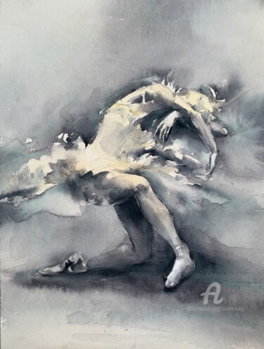 Painting titled "“Prima”" by Oxana Luky, Original Artwork, Watercolor