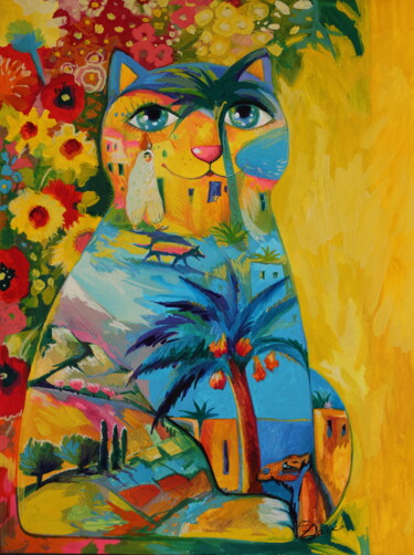 "Chat orientale" başlıklı Tablo Oxana Zaika tarafından, Orijinal sanat, Zamklı boya