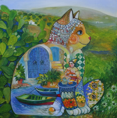 Schilderij getiteld "Tunisie" door Oxana Zaika, Origineel Kunstwerk, Acryl